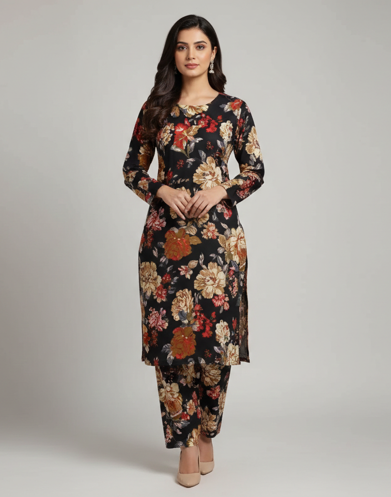 2 Pcs Women's Unstitched Printed Suit