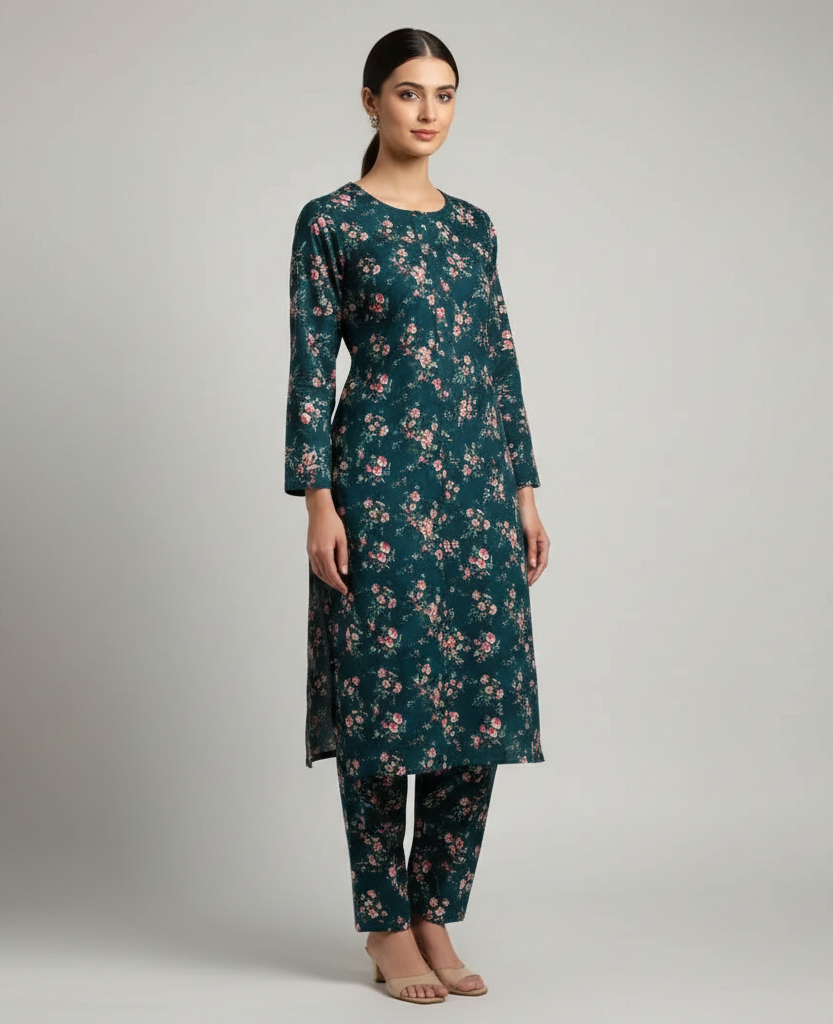 2 Pcs Women's Unstitched Printed Suit
