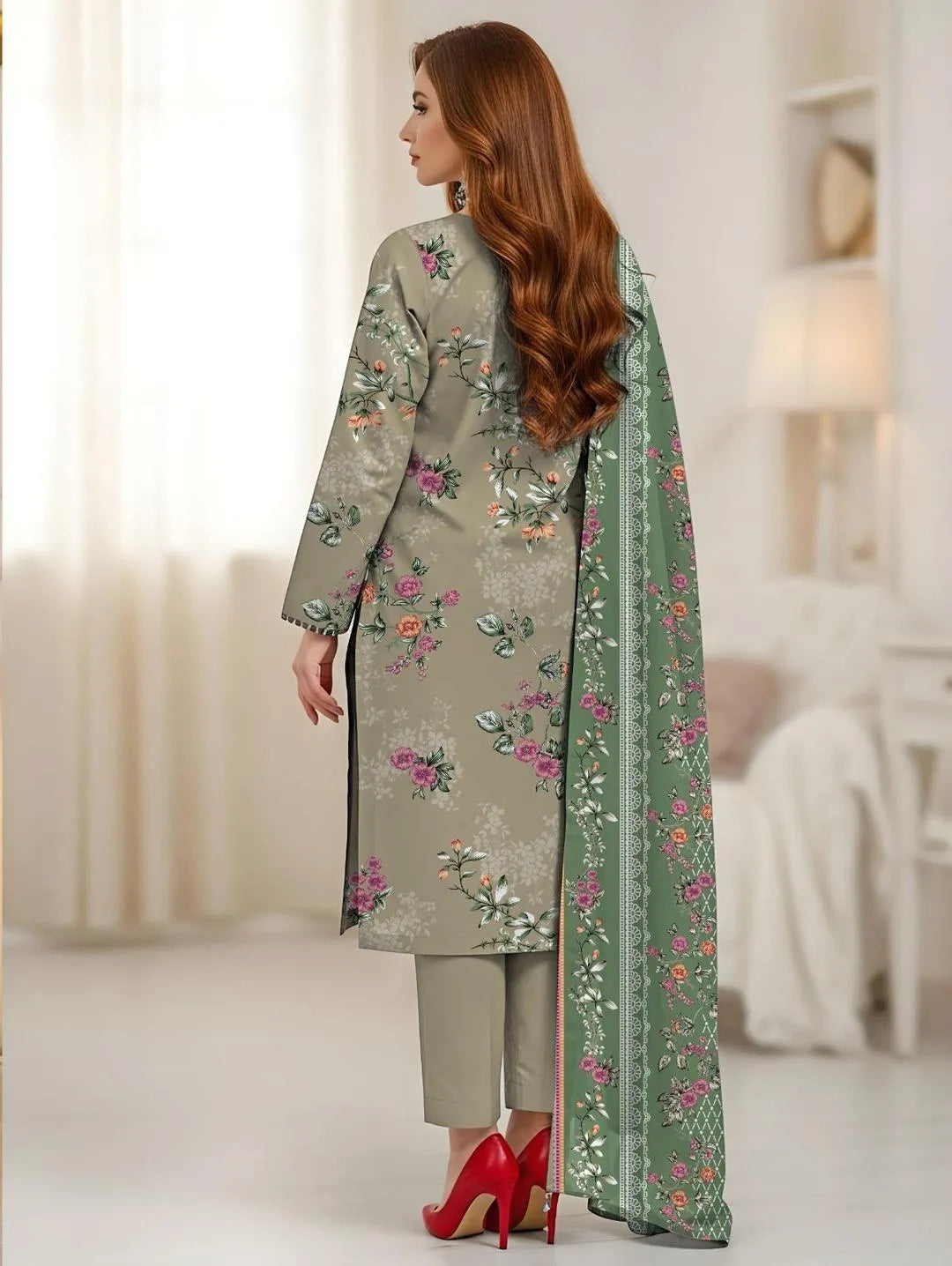 3 Pcs Women's Eid Glam Pret & Unstitched Edit S1020