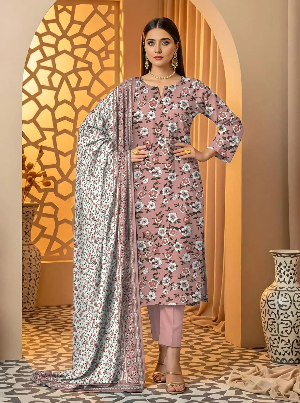 3 Pcs Women's Unstitched Printed Capriva Chand Raat Special S1019