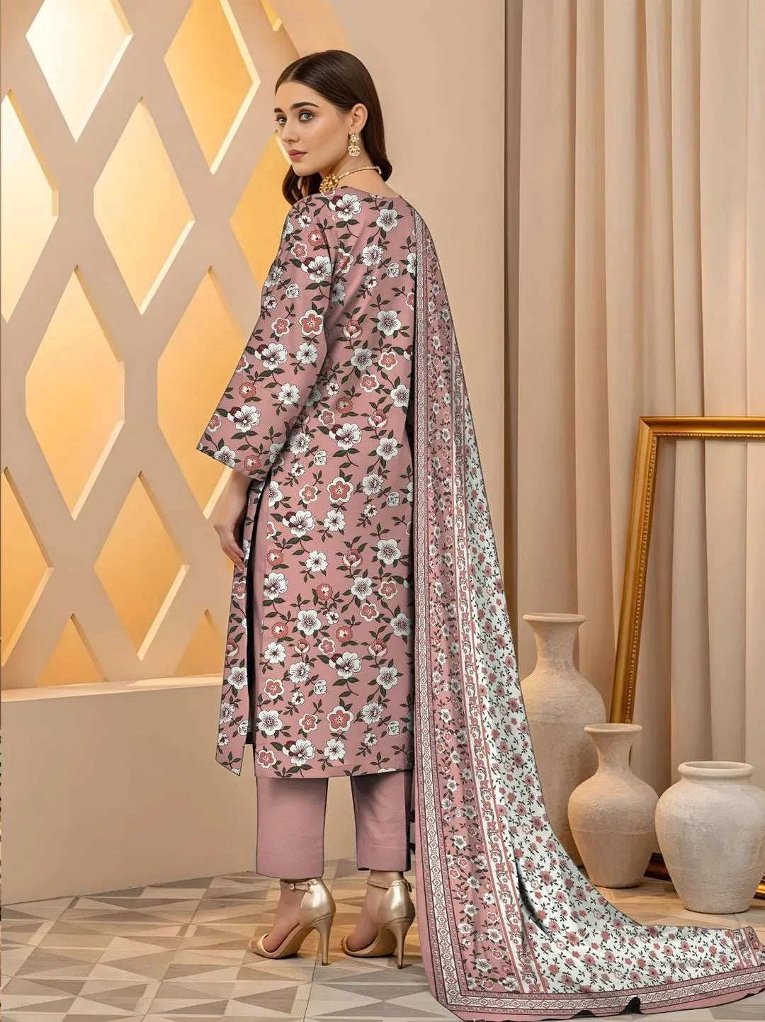 3 Pcs Women's Unstitched Printed Capriva Chand Raat Special S1019