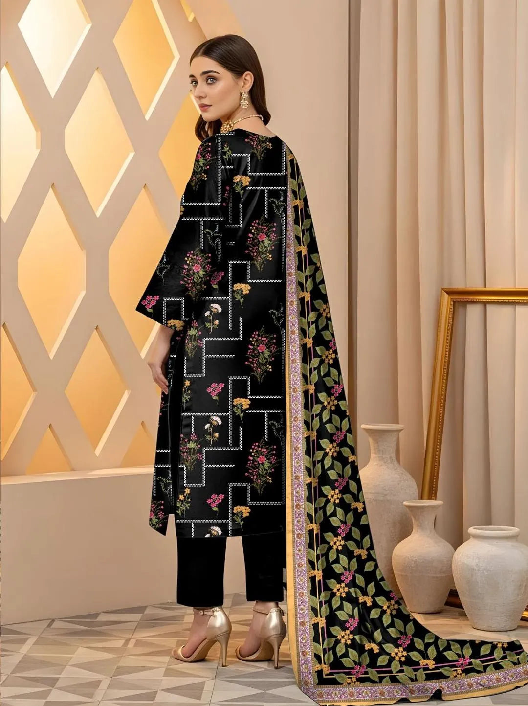 3 Pcs Women's Unstitched Printed Rang-e-Eid Collection S1018